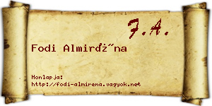 Fodi Almiréna névjegykártya